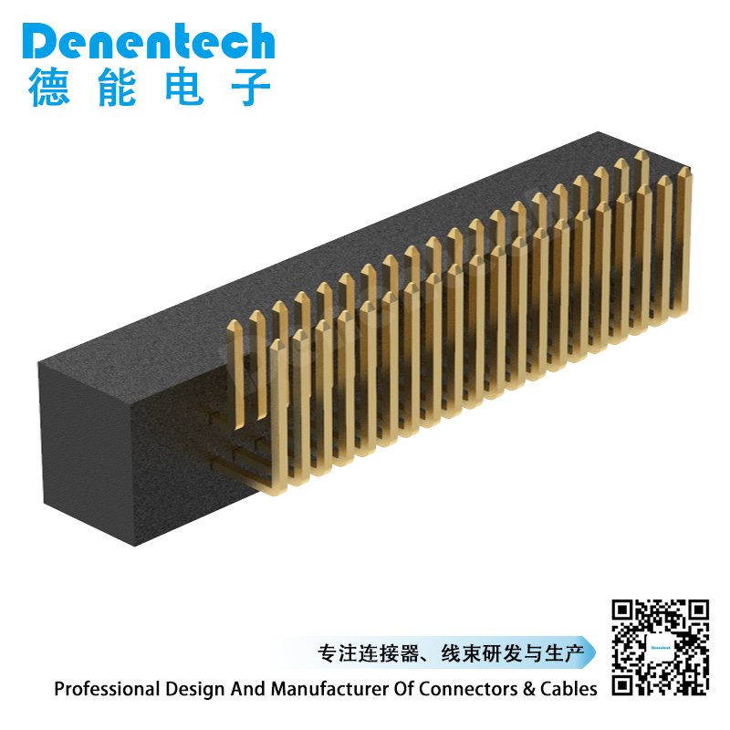 Denentech专业生产商1.27x2.54mmH5.60双排90度插板简牛连接器